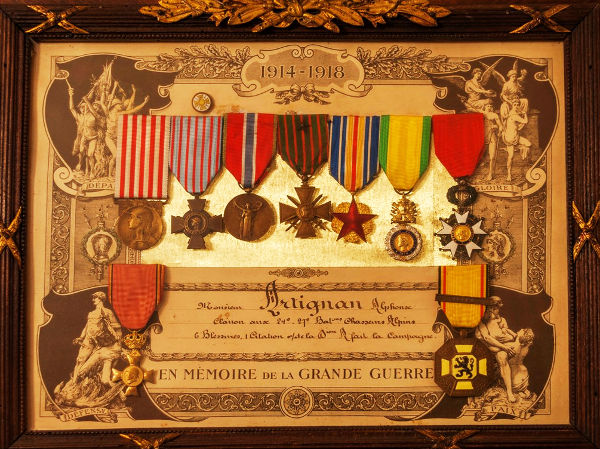 Cadre Médailles Commemorative de la 1°Guerre Mondiale 1914-1918